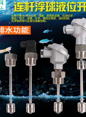 定制伊莱科液位连杆浮球开关1寸牙带赫斯曼接线盒1A1单双水位110V