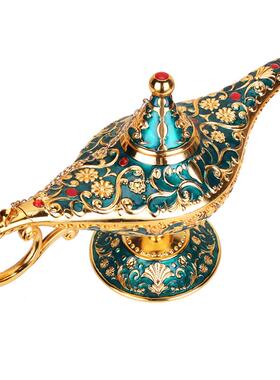 阿拉丁神灯锡器复古欧式工艺品合金家居摆件创意俄罗斯许愿灯金属