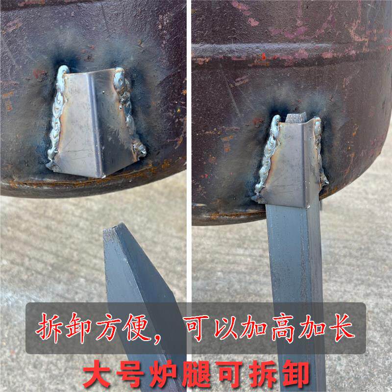 大号改装炉带接灰盒柴火灶柴火炉村家用移农动罐灶具LJA野营炉子