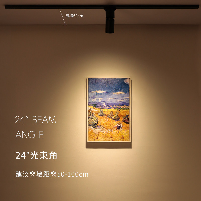 明装射灯led天花灯家用可调角度店铺商用cob轨道灯小吸顶明装筒灯