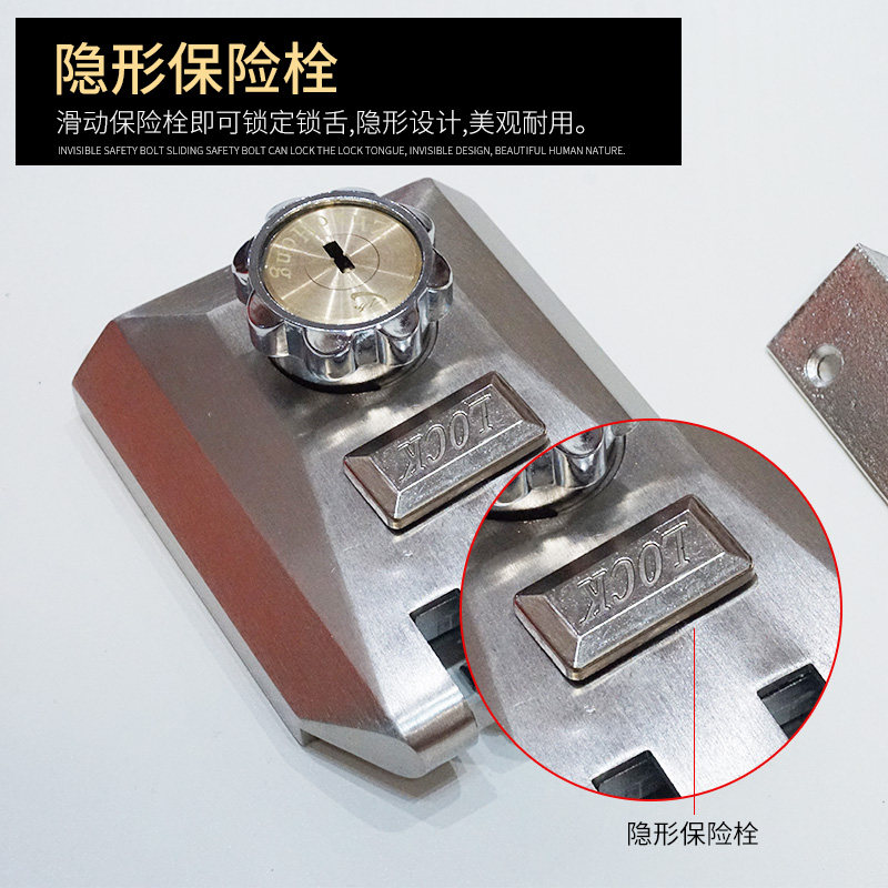 防盗门自动碰锁推拉门老虎锁铝艺门扣锁可烧焊大门移门双钩锁趟门