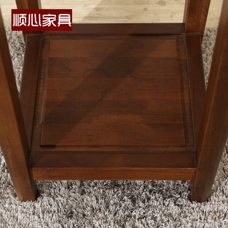 顺心家具胡桃楸木全实木花盆架落地式木质花架双层置物花几家具