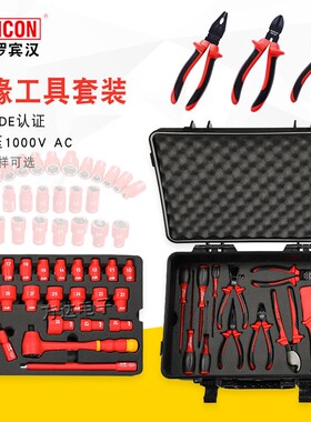 日本罗宾汉电工绝缘套筒工具套装多功能高压螺丝批起子钳子组合套