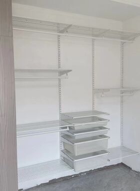 diy开放式金属衣柜砌墙衣帽间定制步入式整体衣橱环保挂衣架储物