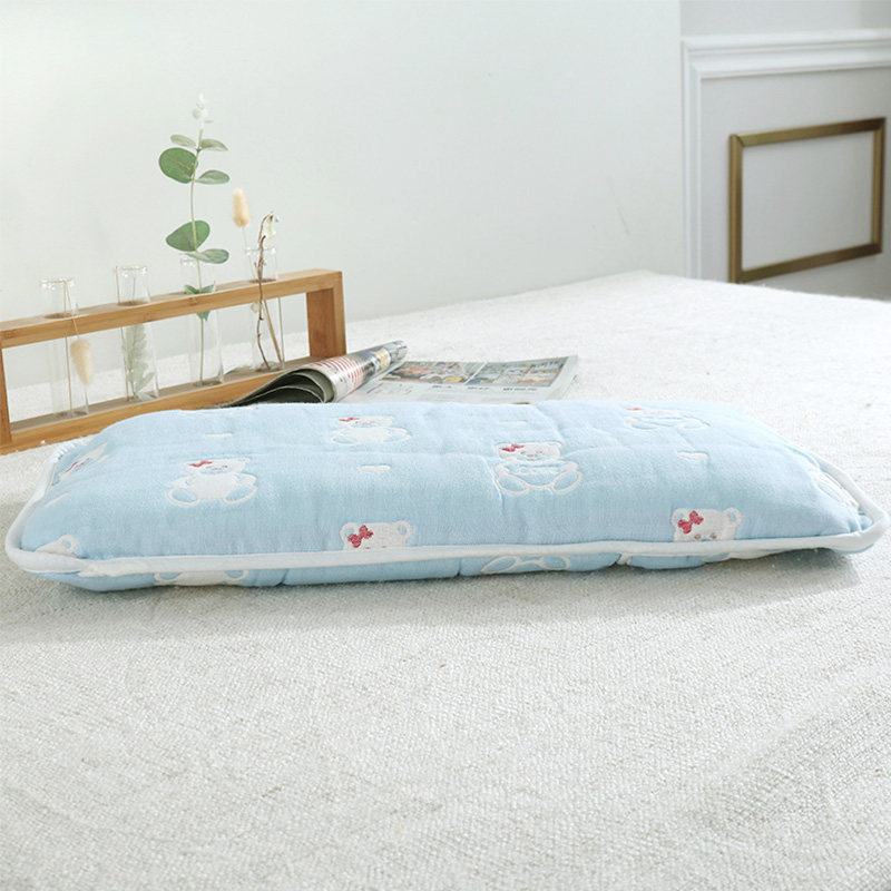 杰元臻柔全棉生态棉花儿童枕六层纱护颈枕芯拆洗婴儿小枕头单只装