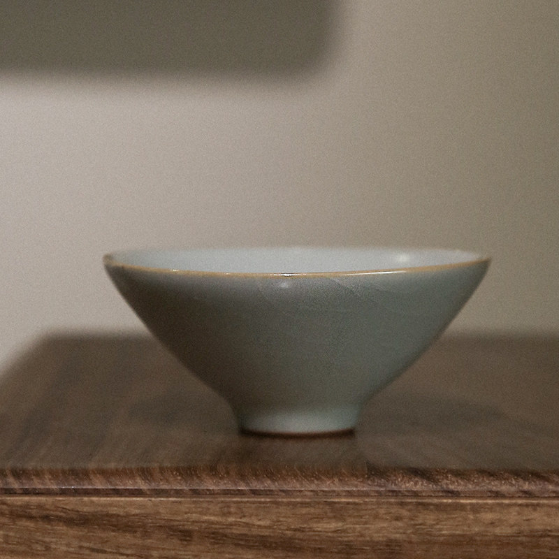 若山 原矿玛瑙入釉全手工汝窑茶杯 品茗杯 功夫茶具配件 陶瓷汝瓷