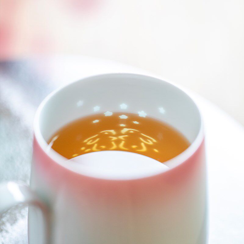 创意礼物浪漫樱花兔玲珑陶瓷马克杯情侣对杯高颜值文创礼品杯子女