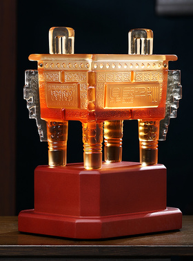 鼎盛千秋招财鼎摆件琉璃客厅办公室酒柜装饰品公司乔迁开业礼物