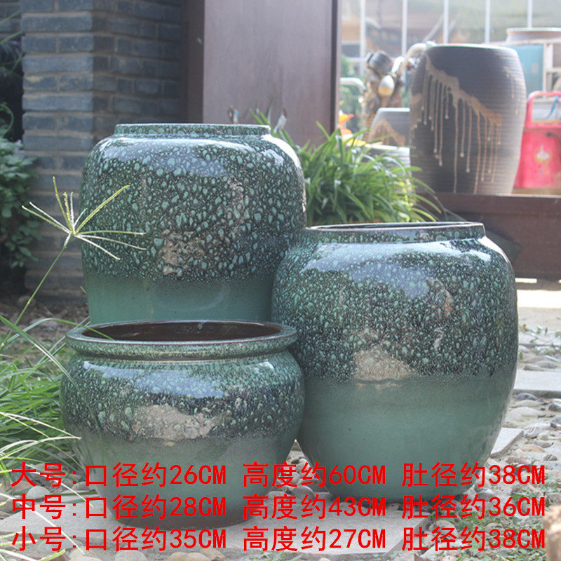 包邮户外庭院陶土落地花盆粗陶组合特大陶罐花瓶陶瓷田园景观花盘