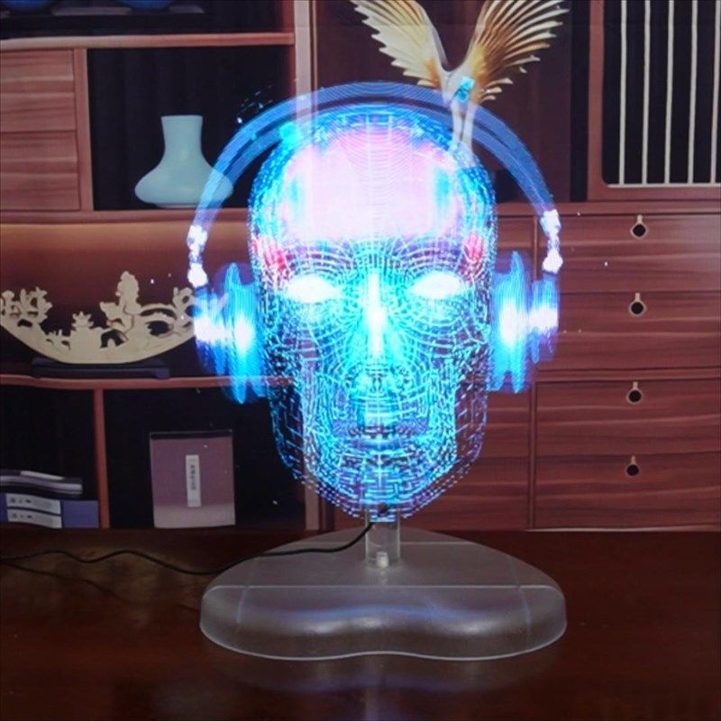圆球形旋转裸眼3d全息风扇广告机投影灯透明LED广告屏高清深渊镜