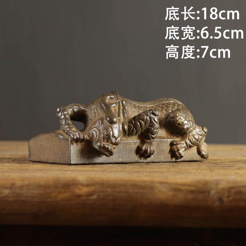 山西古建筑天然青石整料仿古雕刻镇纸摆件吸水兽避水兽镇河兽瑞兽