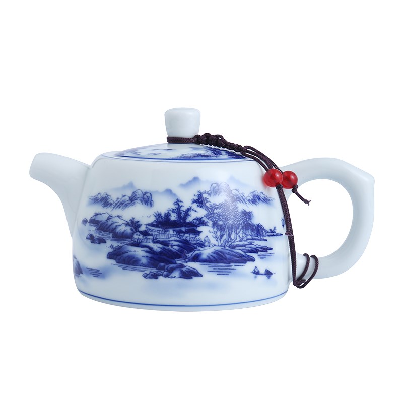 青花瓷复古茶壶泡茶家用陶瓷功夫茶具泡茶壶泡茶器简约专用单个壶