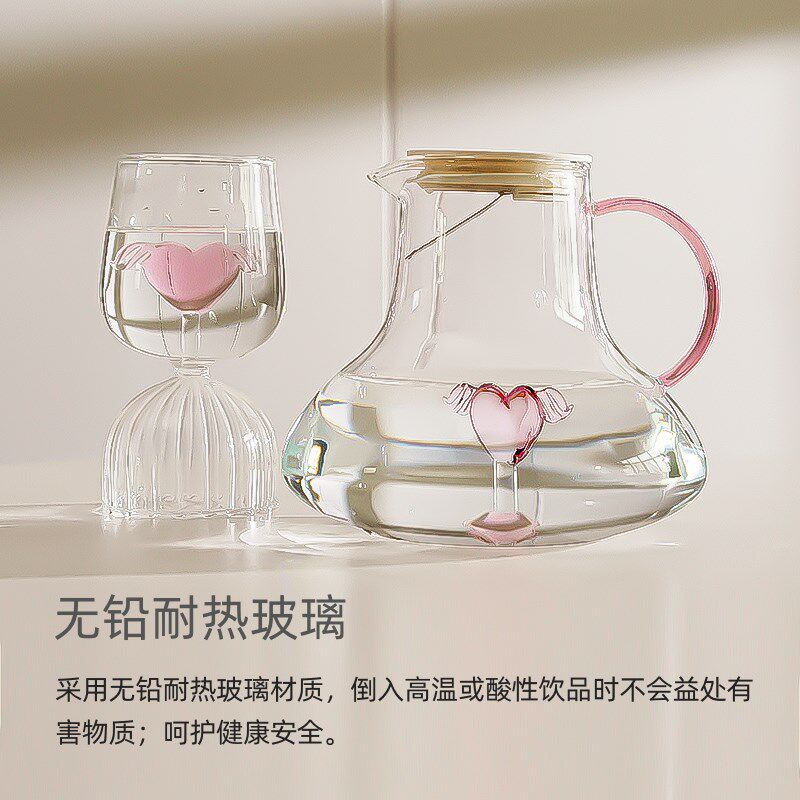 网红创意高颜值透明耐高温玻璃凉水壶家用冷水壶水杯商用果汁扎壶