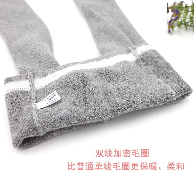儿童秋冬加厚毛圈打底裤袜九分裤2019女童宝宝舞蹈弹力袜2-7-9岁