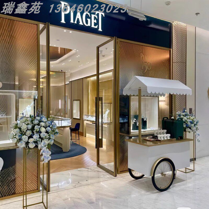 铁艺花车商场咖啡车多功能装饰品售卖车移动展会车摆摊架摊位推车
