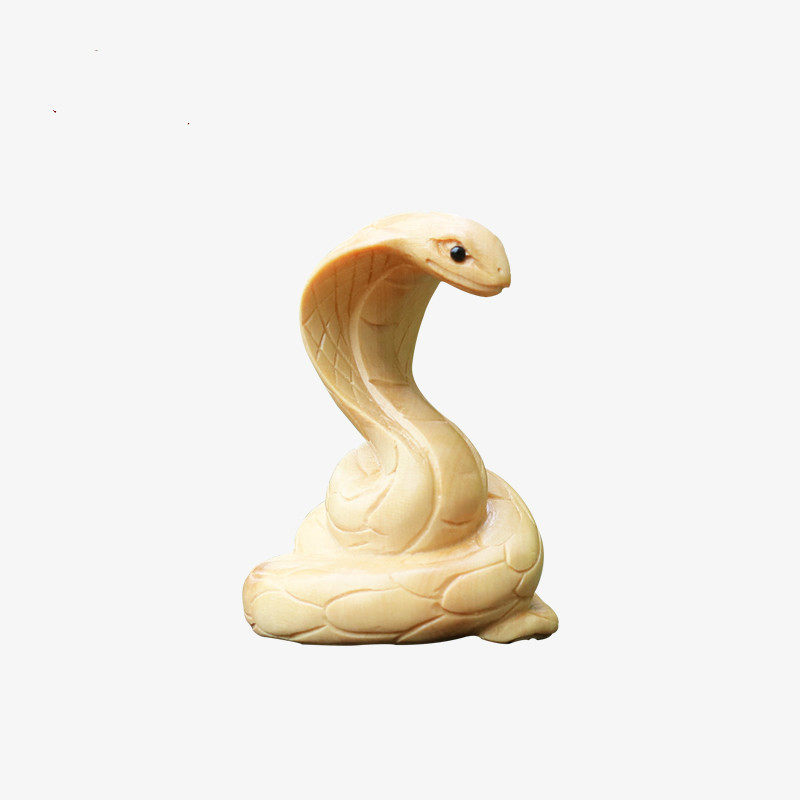 陈雕匠乐清黄杨木十二生肖木雕摆件蛇动物实木圆雕工艺品摆饰包邮