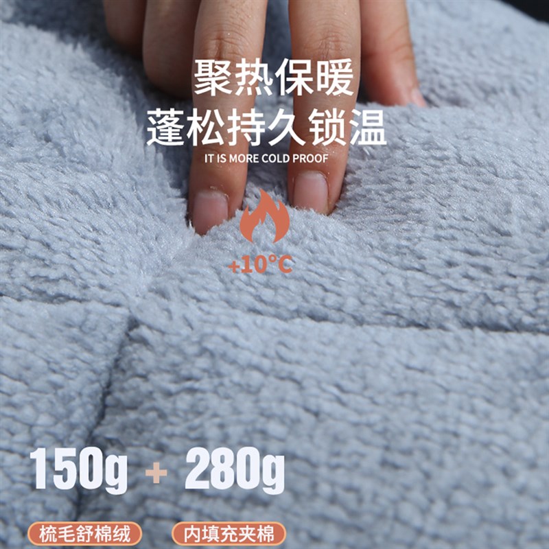 纯灰色电动车挡风被冬加绒加厚双面防风罩加大防水踏板摩托车2023
