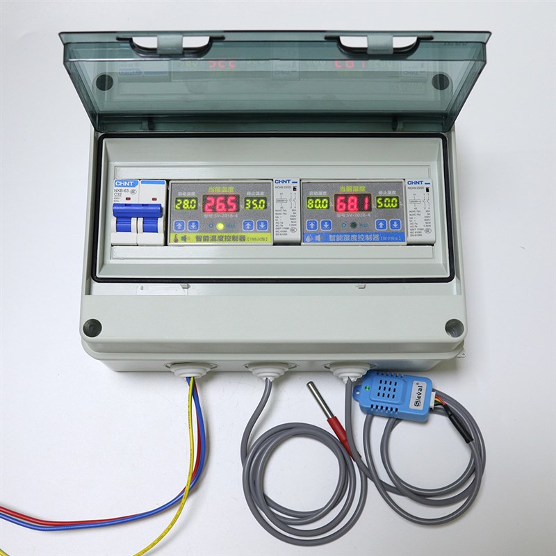 西法电子 智能温湿度控制器 二合一套装 大功率220V/4KW*2路