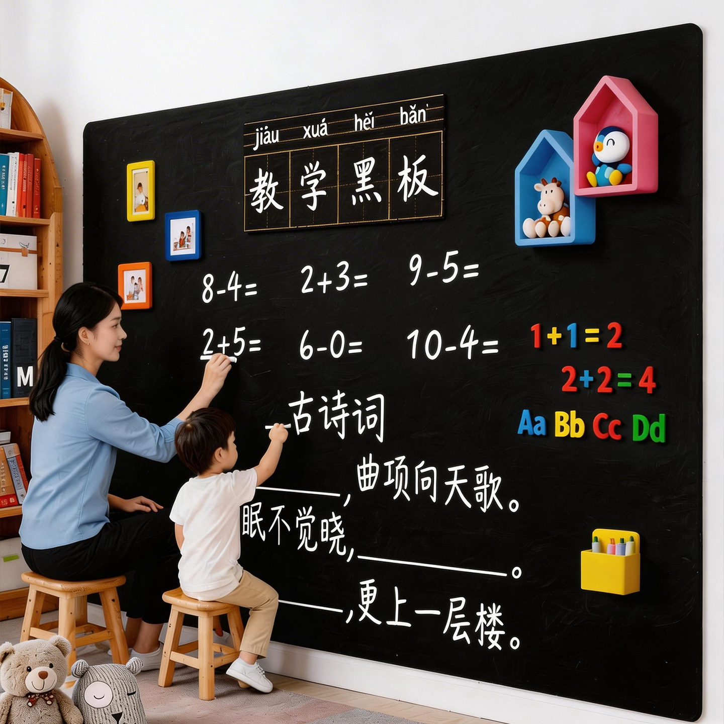 哑光黑板磁性贴自粘涂鸦练字磁吸小黑板墙贴纸可擦写无尘手写专用