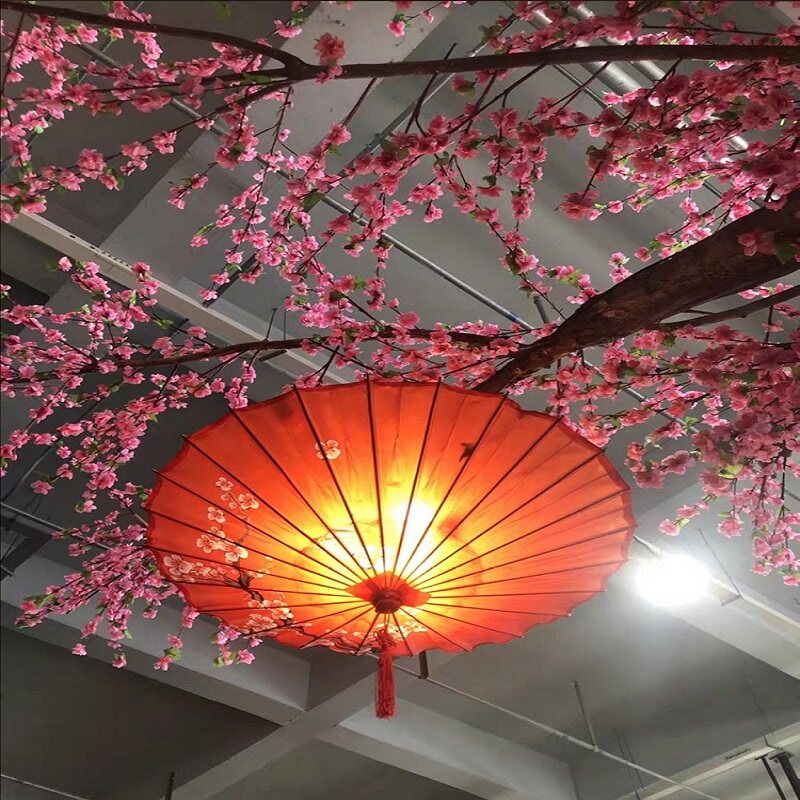 中国风古装伞灯吊灯布艺编织舞蹈伞脸谱景区茶楼饭馆古典风日式伞