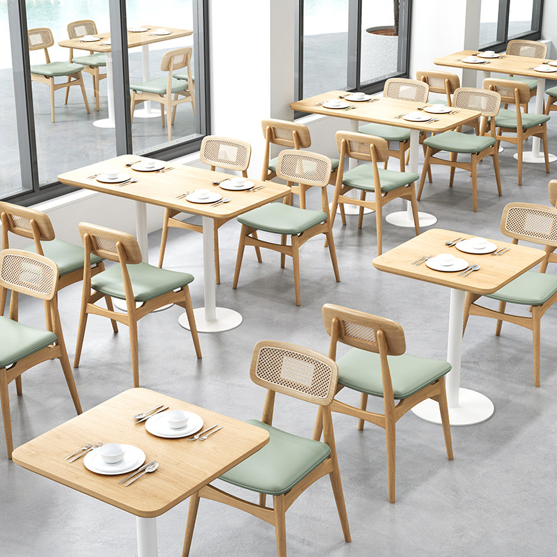 奶茶店咖啡厅桌椅组合西餐厅汉堡甜品小吃店餐饮桌子家具座椅商用