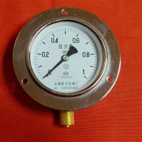 径向带前边压力表 直径100mm 立式带三孔上固定罩圈 y-100q 1mpa