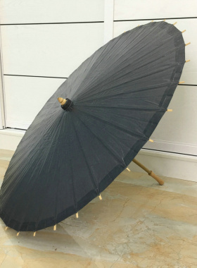 非遗工艺油纸伞复古中国风黑色COS摄影道具防雨防晒装饰吊顶包邮