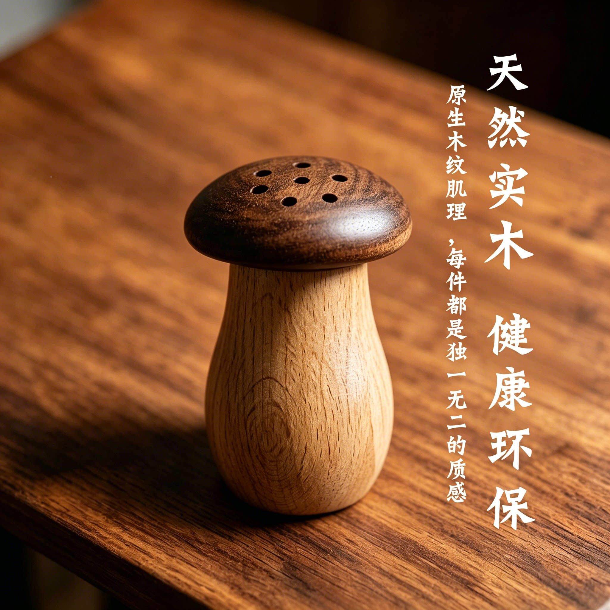 实木牙签盒创牙签家用客厅桌面摆件菇意wzy-yqh-复古蘑造型牙罐签