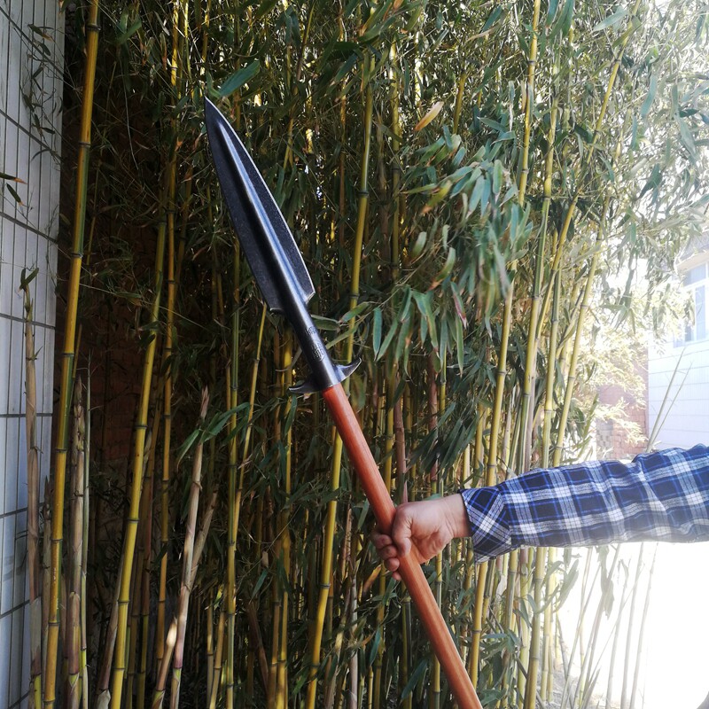 野猪矛全钢一体户外祖鲁矛猎猪矛霸王枪锻打红缨枪头长矛枪长矛头