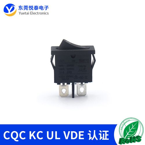 RS601D船形开关9.5*21 2档2脚小家电翘板电源开关带CQC KC UL认证