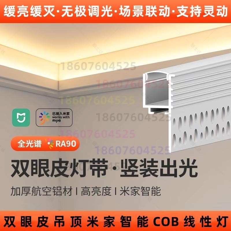 双眼皮吊顶COB线性灯米家智能缓亮灭无极调光24V三色变光氛围灯