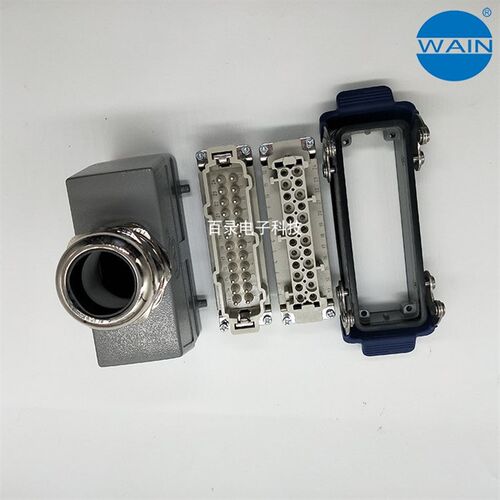 WAIN唯恩重载连接器 24芯双扣加高顶出线H24B-TEH-4B-M40 HARTING