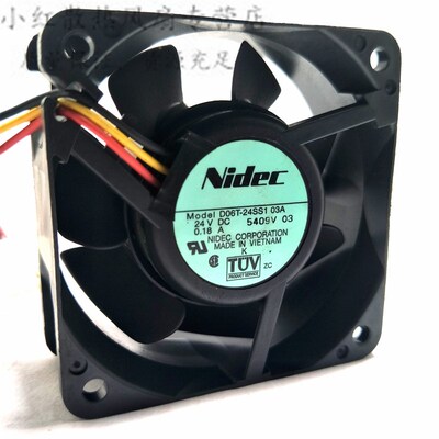 原装日本Nidec D06T-24SS1 01A DC24V 0.18A 6厘米6025 散热风扇