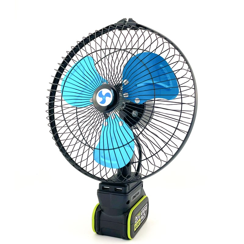 适配威克士WORX20V锂电池金属风扇两档风力户外垂钓露营工地带usb