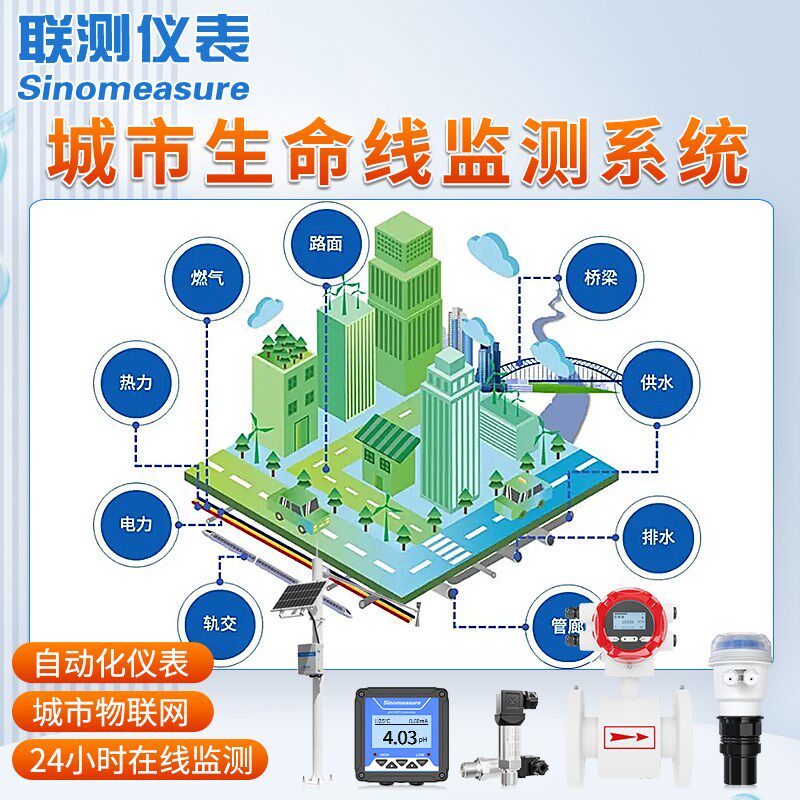 联测电磁多普勒流量计城市生命线供水排水内涝物联网在线监测系统