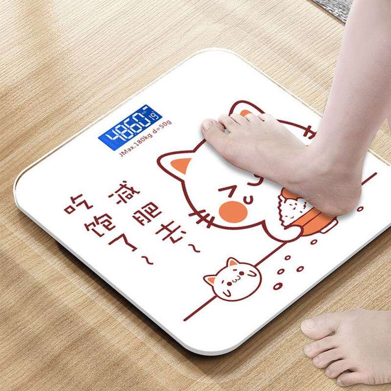 家用充电体重秤智能精准电子称人体秤卡通可爱成人健康减肥称重器