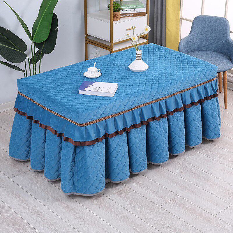双面绒电炉罩烤火罩套对折裙加厚长方形电取暖桌布茶几罩家用冬季