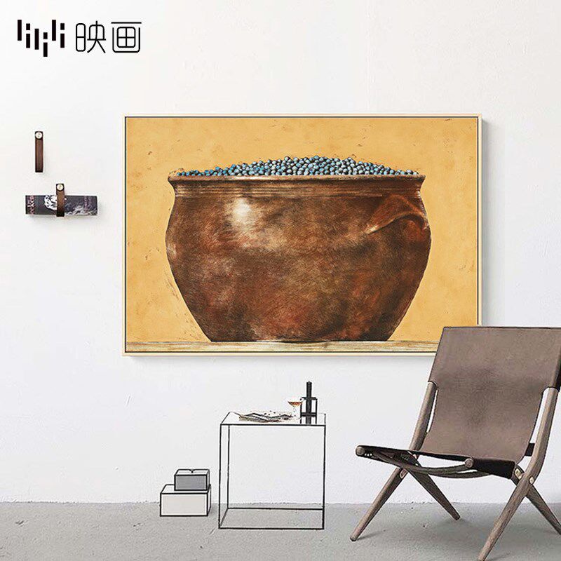 餐厅装饰画墙面画饭厅厨房壁画艺术油画单幅样板房客厅大气背景画