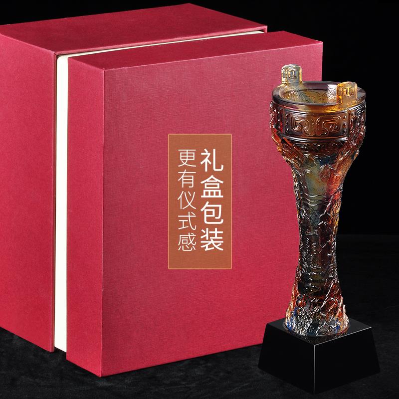 琉璃创意定制水晶奖杯摆件销售精英销冠活动比赛颁奖刻字订做奖品