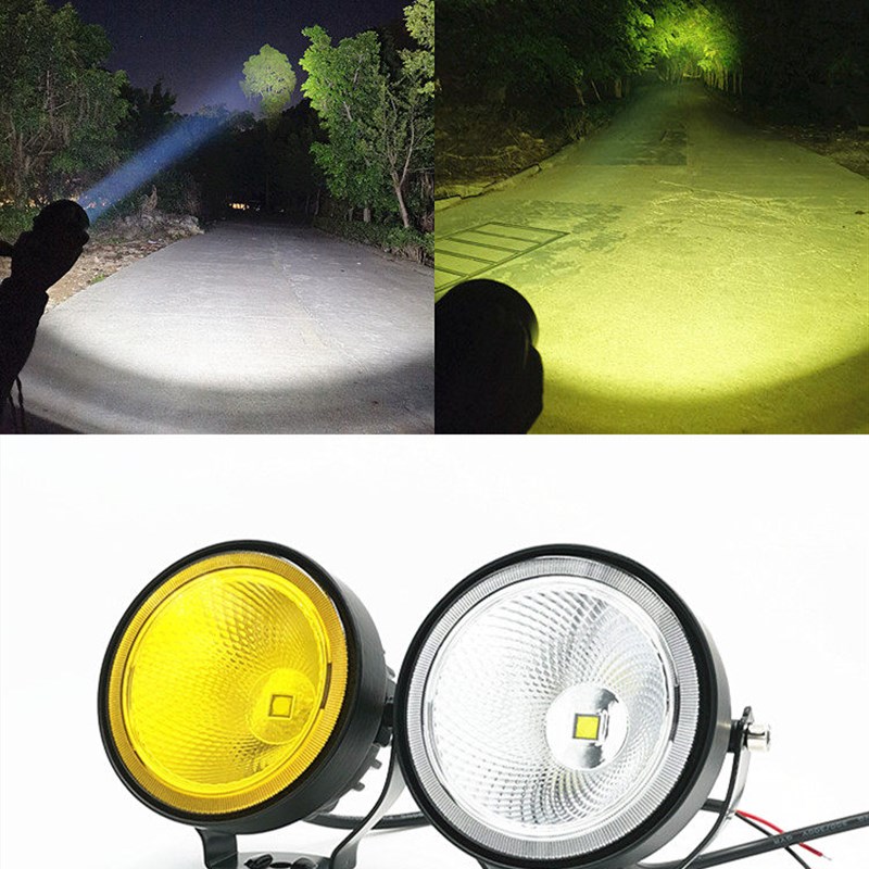 汽车LED射灯越野车A柱灯加装前杠雾灯日行灯大灯辅助灯12V24V通用