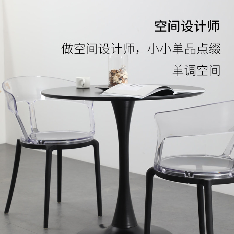 欧式简约风时尚透明椅酒店餐厅靠背餐椅成人家用塑料创意幽灵椅子