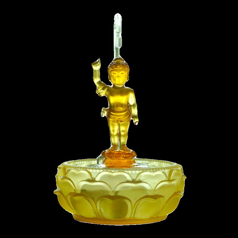 琉璃浴佛太子佛像工具套装九龙吐水莲花盆浴佛节用品流水摆件家用