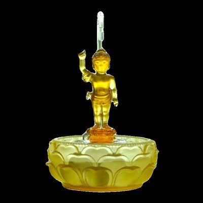 琉璃浴佛太子佛像工具套装九龙吐水莲花盆浴佛节用品流水摆件家用