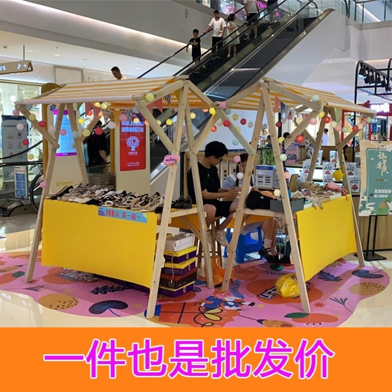 市集摊位架木质景区户外棚夜市摆摊售货车商场集市展示架折叠箱体