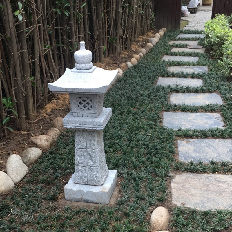 日式庭院石灯复古园林景观石灯花园装饰石灯笼庭院灯草摆件石灯