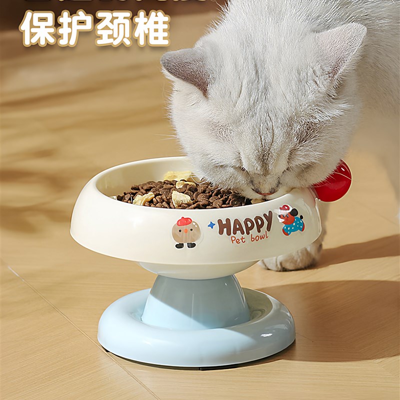 猫碗狗碗食盆宠物小猫咪不锈钢饭碗猫喝水碗猫粮增高架防打翻水碗