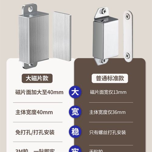门固定卡扣柜门磁吸强磁力铁石吸门衣柜门碰珠门吸关门磁铁吸合器