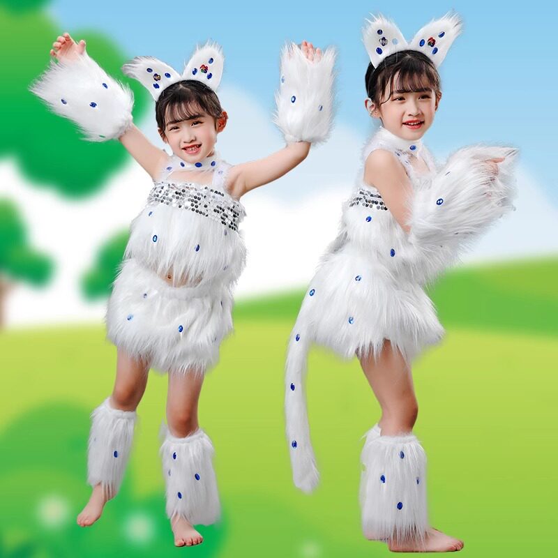 元旦波斯猫表演服幼儿小猫咪舞蹈服装学猫叫跳舞衣儿童动物演出服