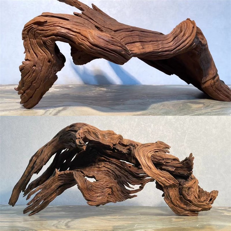 1米以上沉木造景南美鱼缸树桩摆件 高端紫柚木鱼缸装饰 龟台紫红
