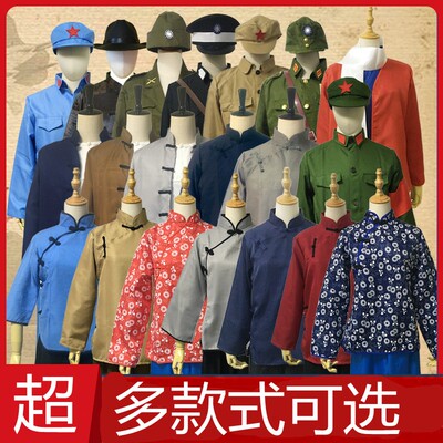 村民游击服民国表演服江姐服装话剧红岩演出服革命狱友修补程式大